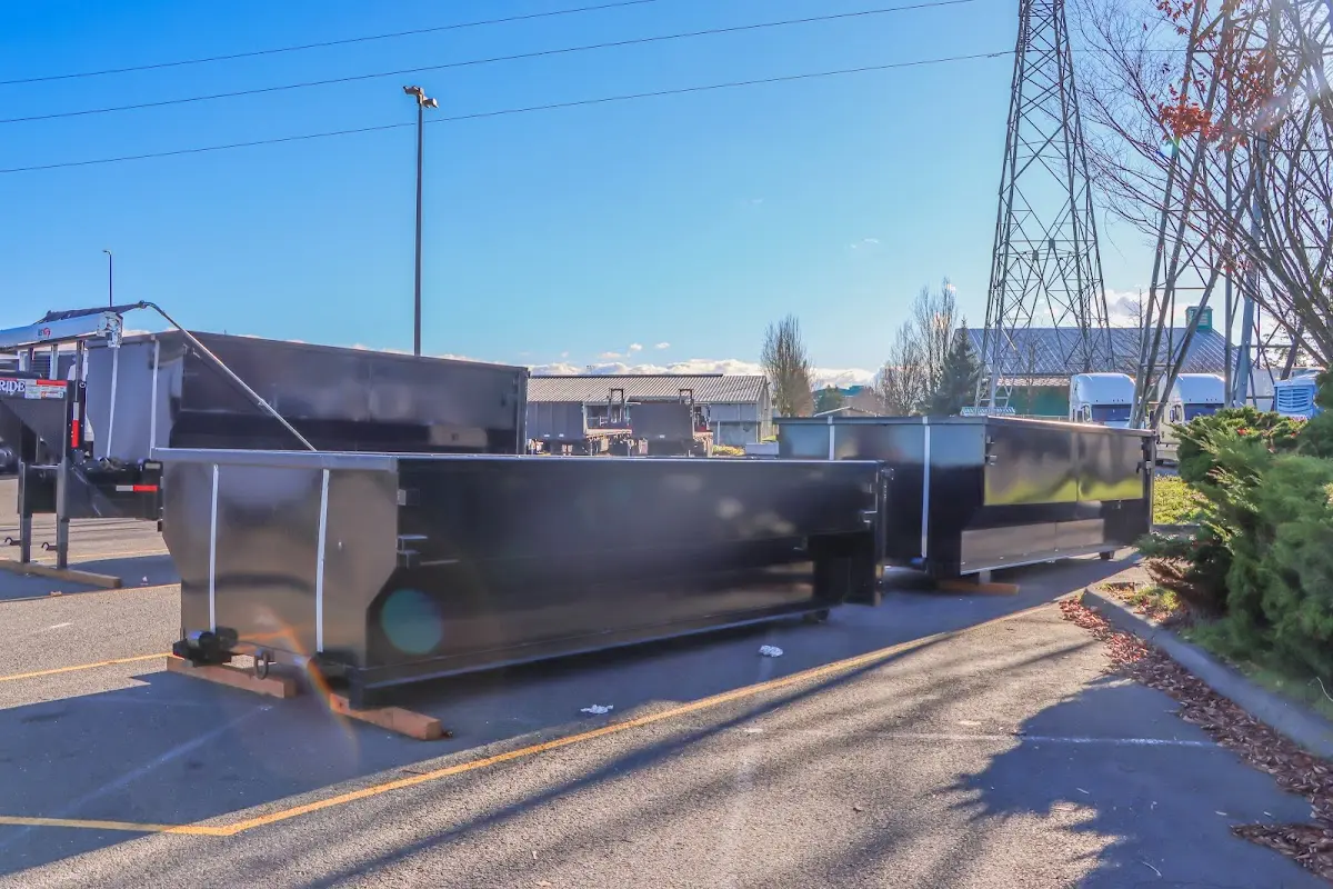 Roll-off dumpster ready for waste disposal at job site for Estate Cleanout Dumpster Rental in Lighthouse Point